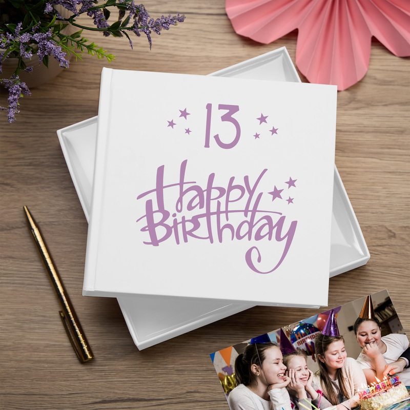 13th Birthday White Photo Album Gift For Him Or Her 50 x 6×4 Photos