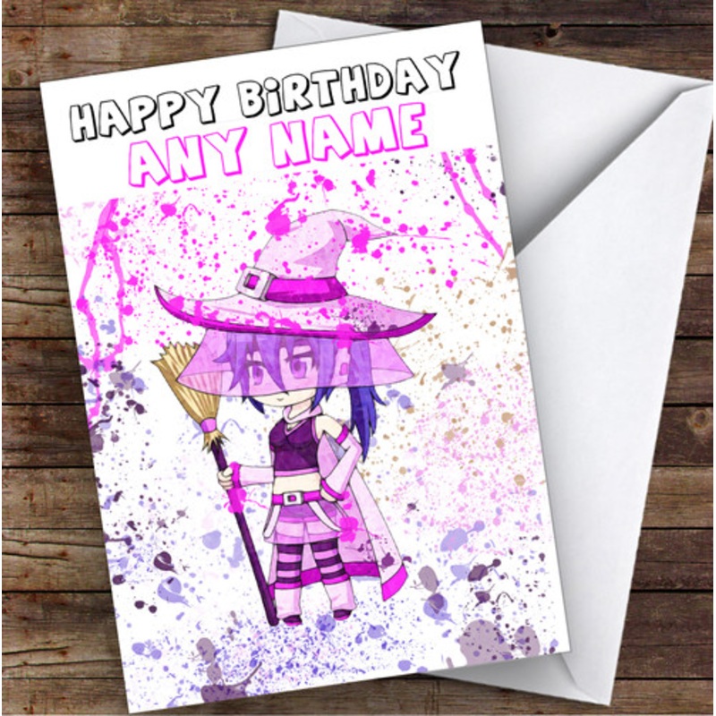 Gatcha Life Feeling Witchy Splatter Art Children’s Kids Birthday Card – The Card Zoo