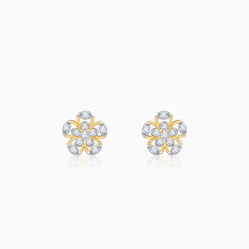 Gold Charming Flora Diamond Earrings