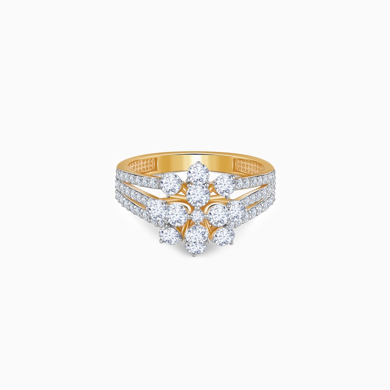 Gold Divine Fleur Lab Grown Diamond Ring