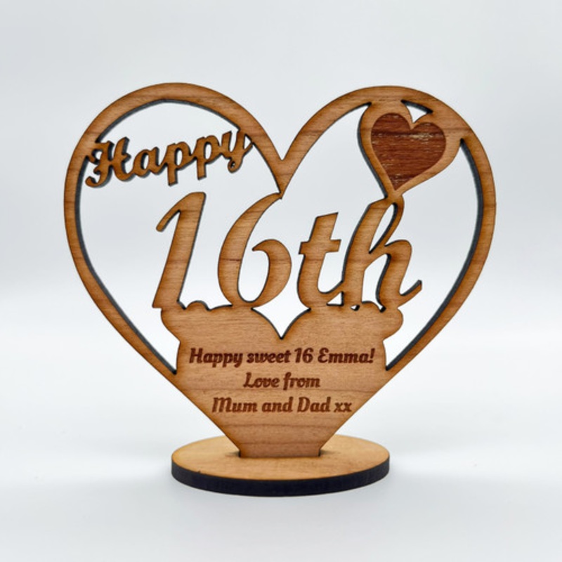Happy 16th Special Birthday Heart Engraved Keepsake Personalised Gift – The Card Zoo