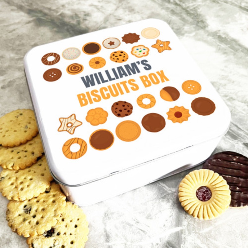 Square Biscuit Assortment Personalised Biscuit Tin – The Card Zoo