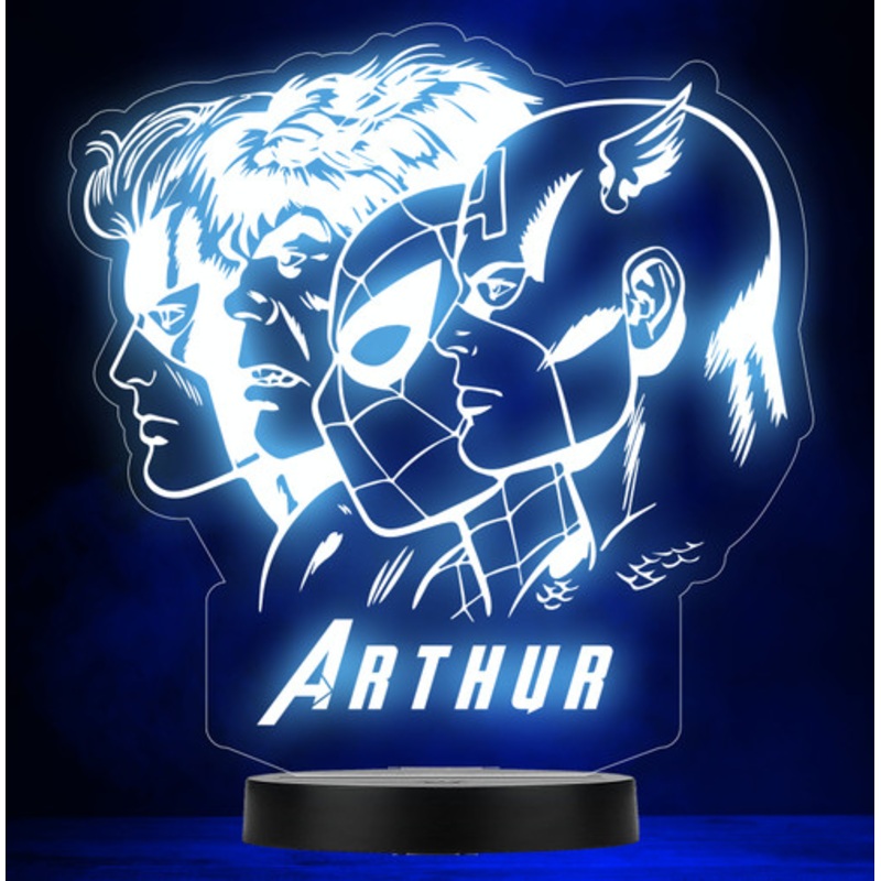 The Avengers Spiderman Captain America Hulk Colour Change Lamp Night Light – The Card Zoo