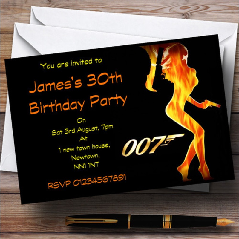 Bond Girl James Bond Personalised Party Invitations – The Card Zoo