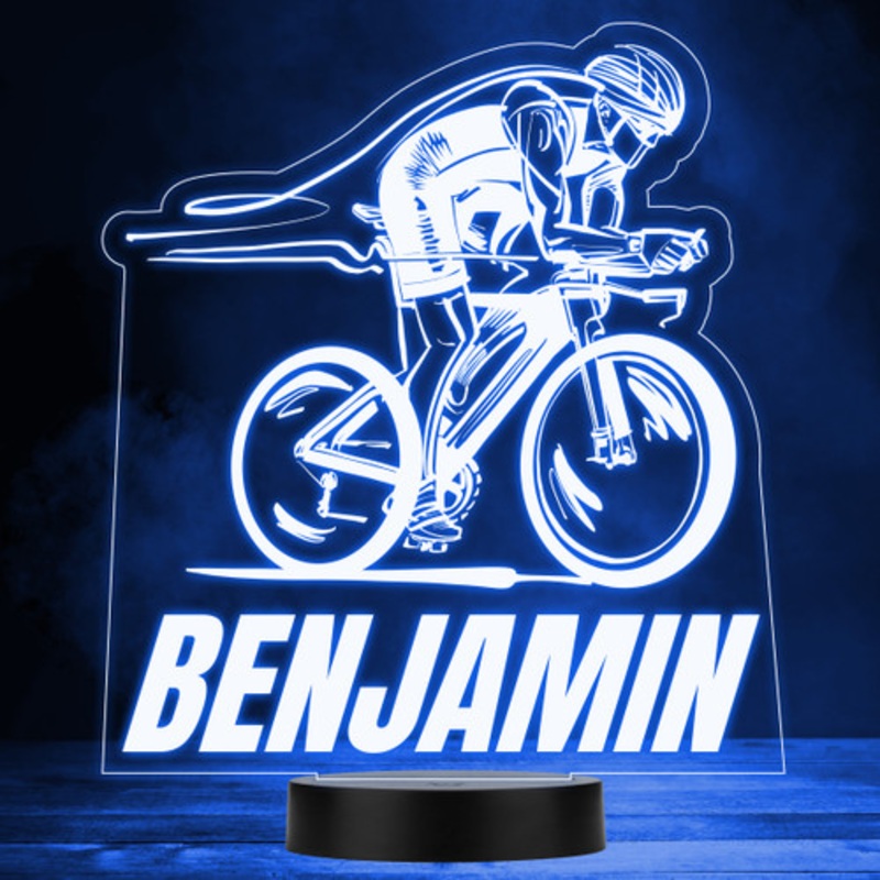 Cycling Man Bicycle Cyclist Bike Riding Fan Personalised LED Colour Night Light – The Card Zoo