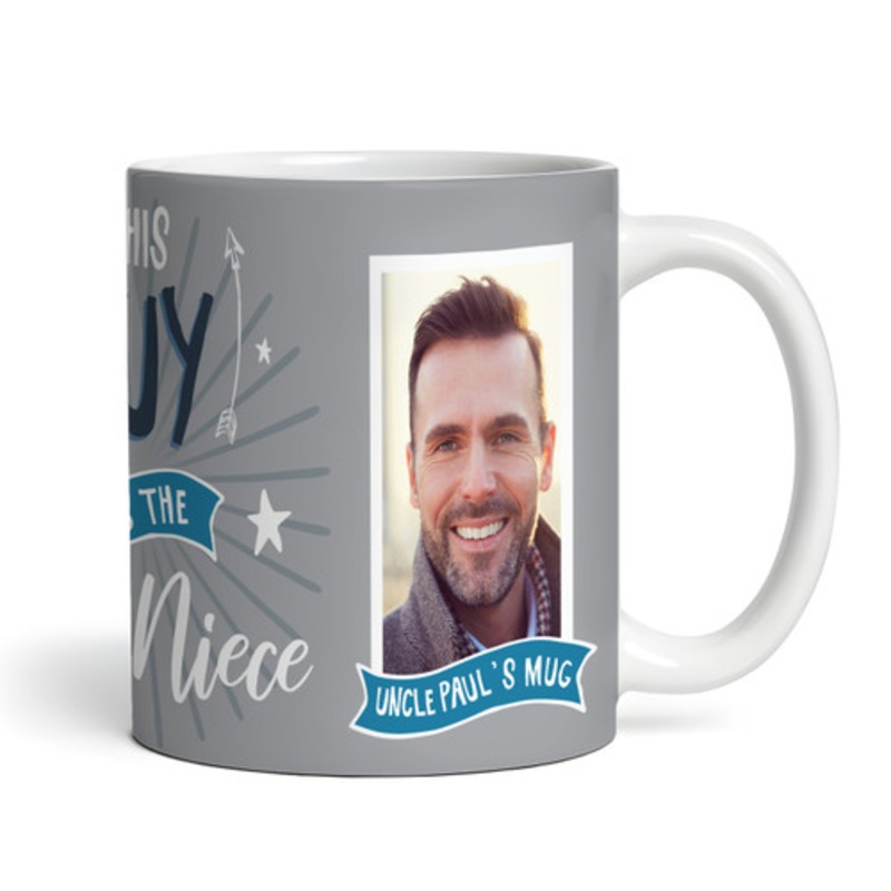 Gift For Uncle This Guy Has Best Niece Photo Grey Tea Coffee Personalised Mug – The Card Zoo