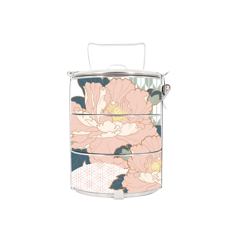 BDARI Tiffin Carrier – Japanese Peony (Nationwide Delivery)