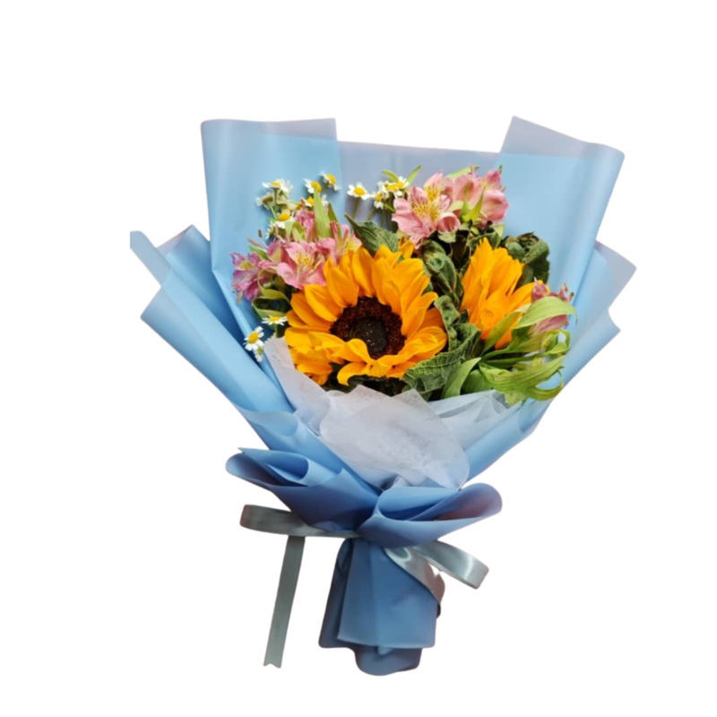 [Fresh Flower] Happy Blue Sunflower Bouquet (Klang Valley Delivery Only)