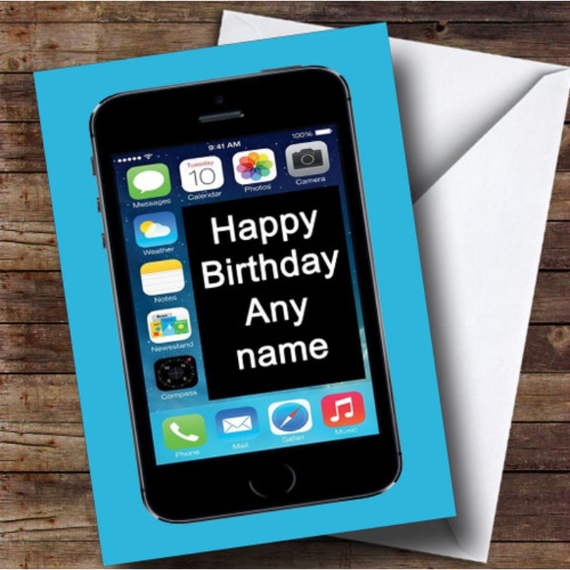 Funny Joke iPhone Mobile Phone Personalised Birthday Card – The Card Zoo