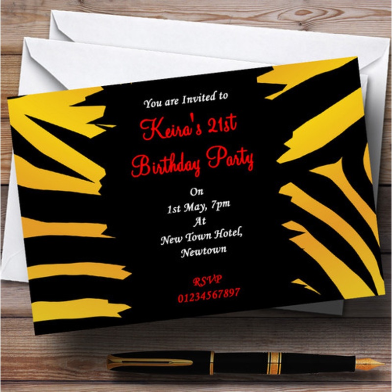 Tiger Print Personalised Party Invitations – The Card Zoo