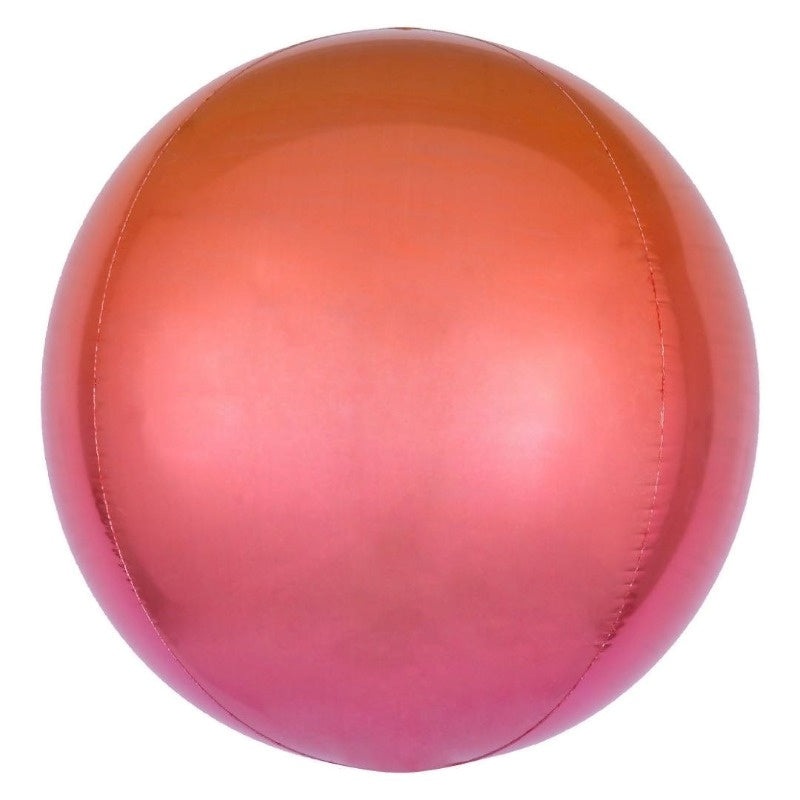 16-inch – Orbz Shape – Ombre Red and Orange Helium-Filled Balloon