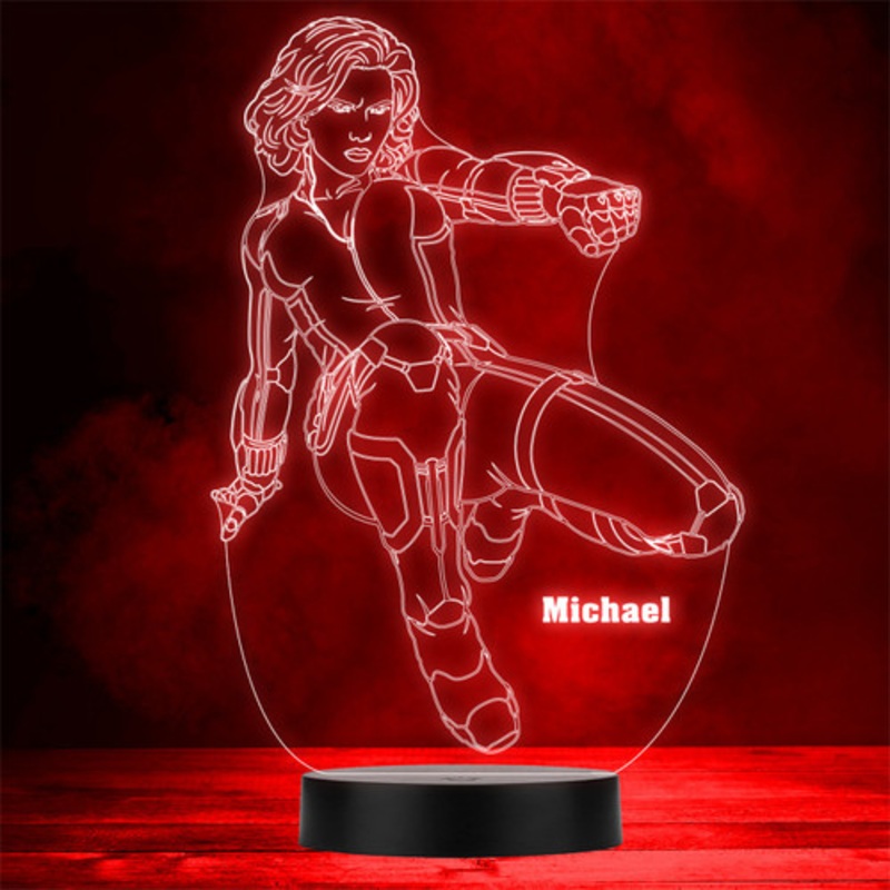 Black Widow Avengers Character Marvel Personalised Gift Any Colour Night Light – The Card Zoo