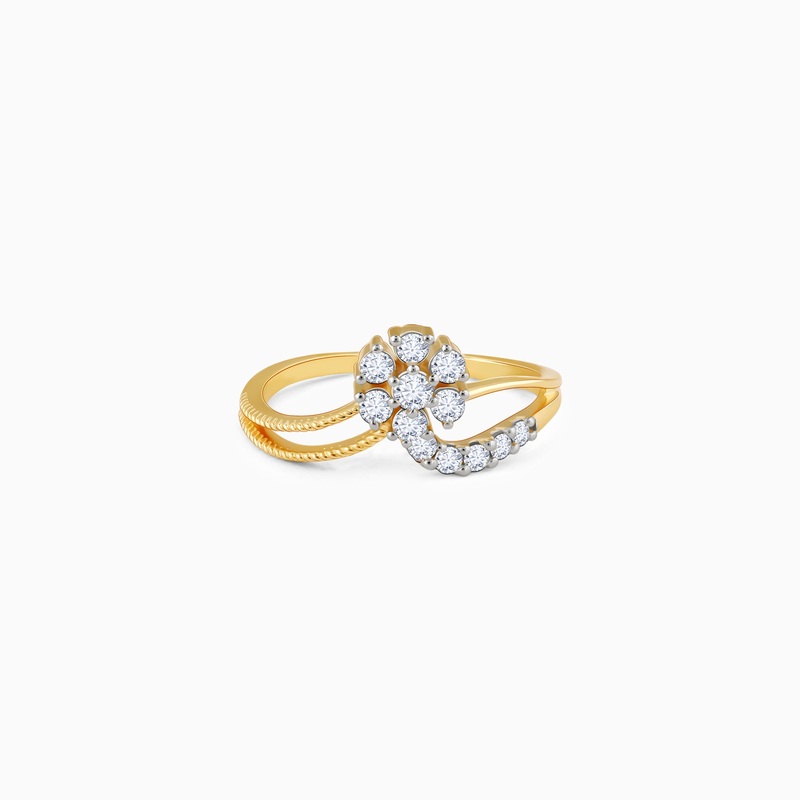 Gold Daisy Delight Lab Grown Diamond Ring
