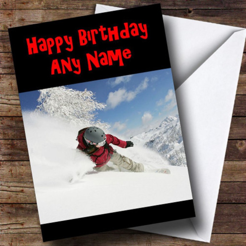 Snowboarding Personalised Birthday Card – The Card Zoo