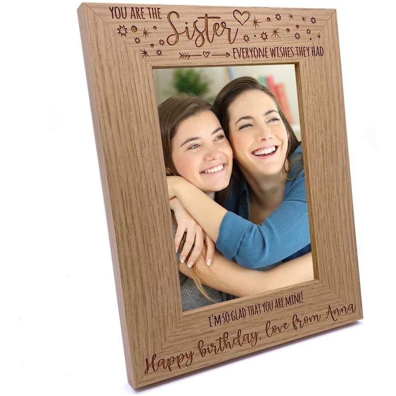 You are the Sister Photo Frame Gift Portrait Oak Wood Finish