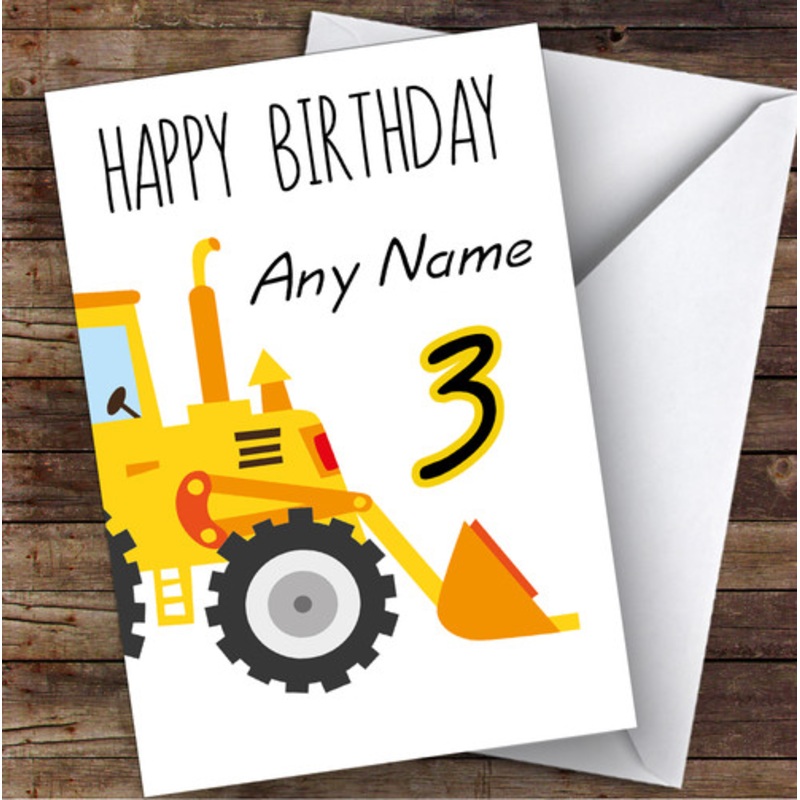 Construction Building Children’s Kids Personalised Birthday Card – The Card Zoo