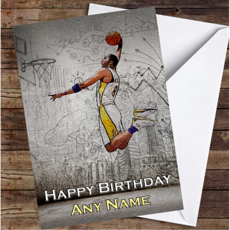 Kobe Bryant Basketball Sketch Personalised Birthday Card – The Card Zoo