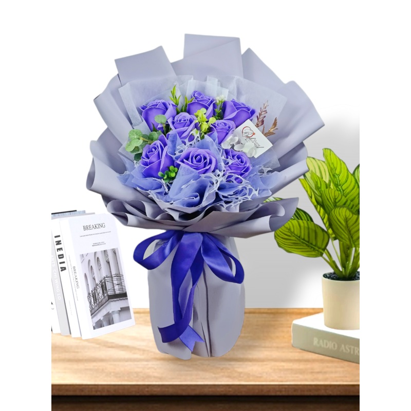 Light Purple Soap Rose Bouquet Artificial Flower (Klang Valley Delivery)