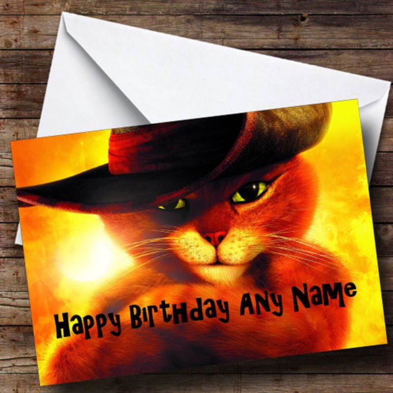 Puss In Boots Personalised Birthday Card – The Card Zoo