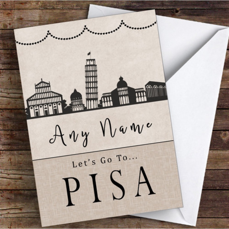 Surprise Let’s Go To Pisa Personalised Greetings Card – The Card Zoo