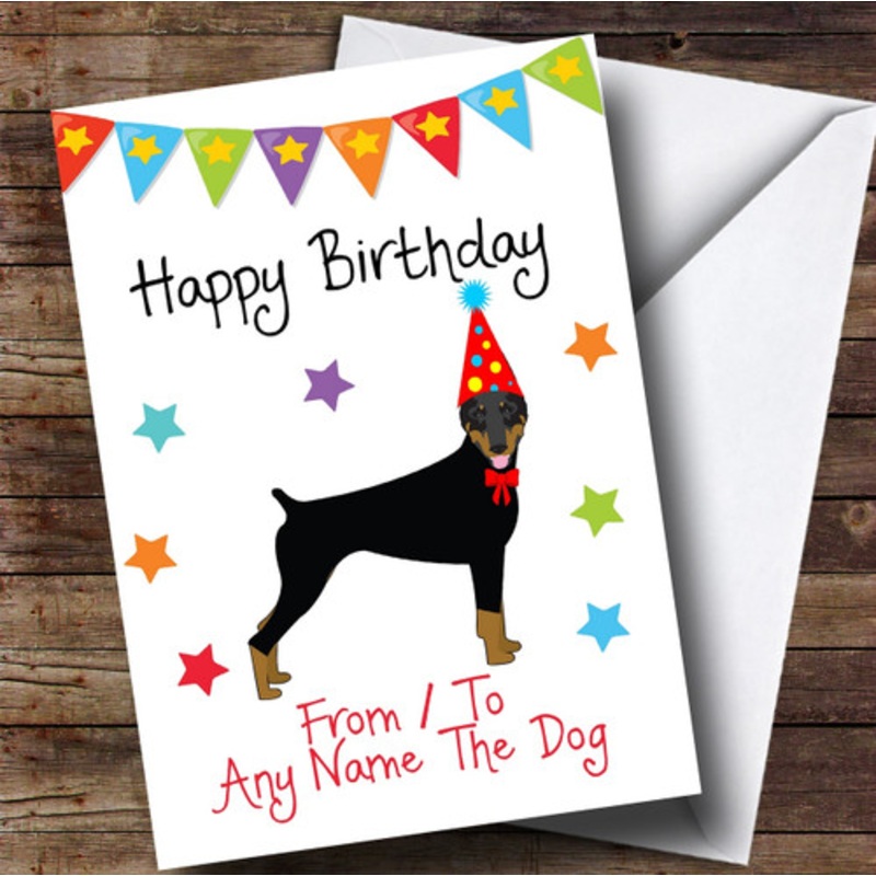 To From Dog Doberman Personalised Birthday Card – The Card Zoo