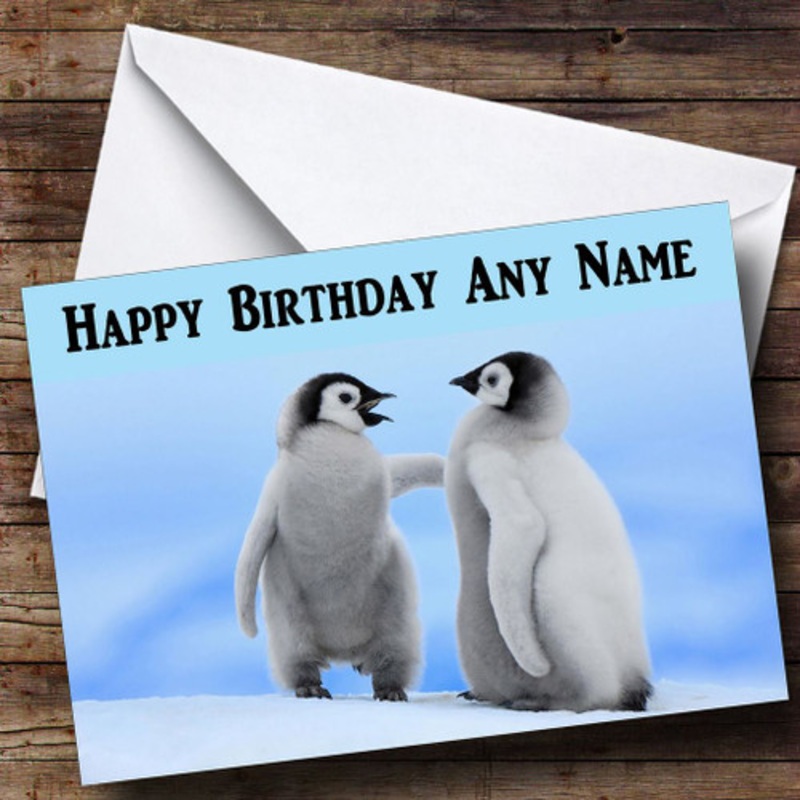 Two Penguins Personalised Birthday Card – The Card Zoo