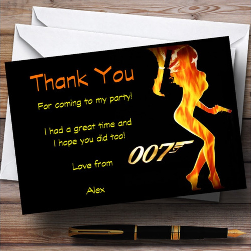 Bond Girl James Bond Personalised Party Thank You Cards – The Card Zoo