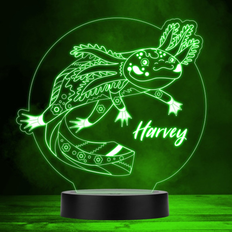 Decorative Axolotl Sea Creature Multicolour Personalised Gift Lamp Night Light – The Card Zoo