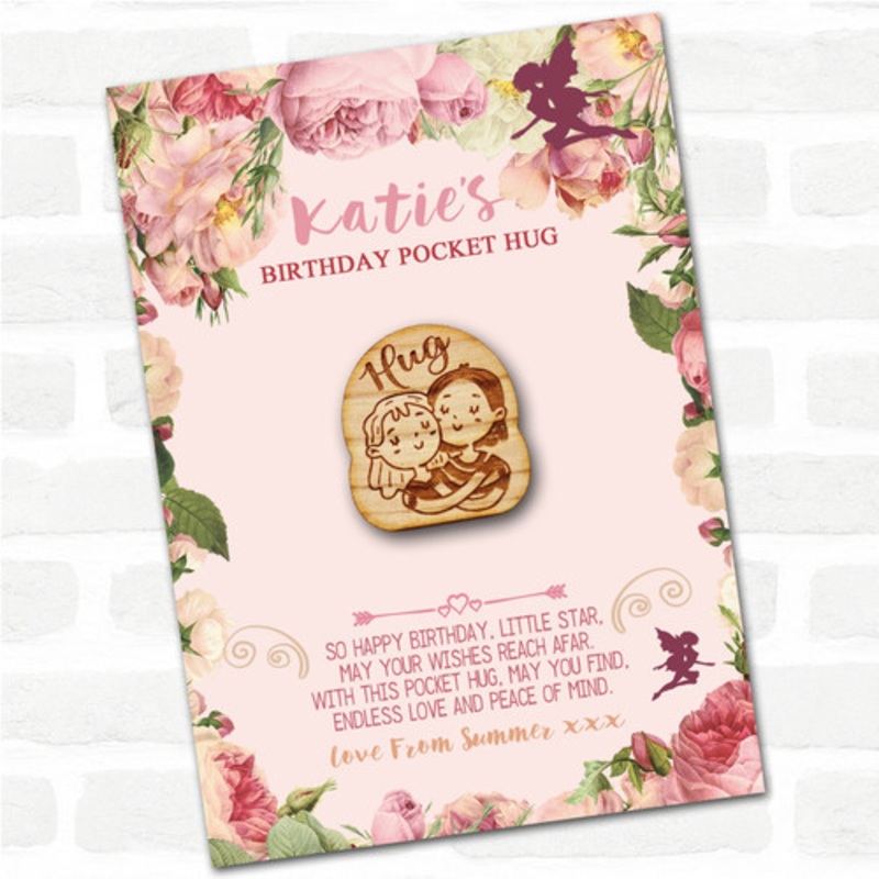 Friends Couple Hugging Kid’s Birthday Fairy Personalised Gift Pocket Hug – The Card Zoo