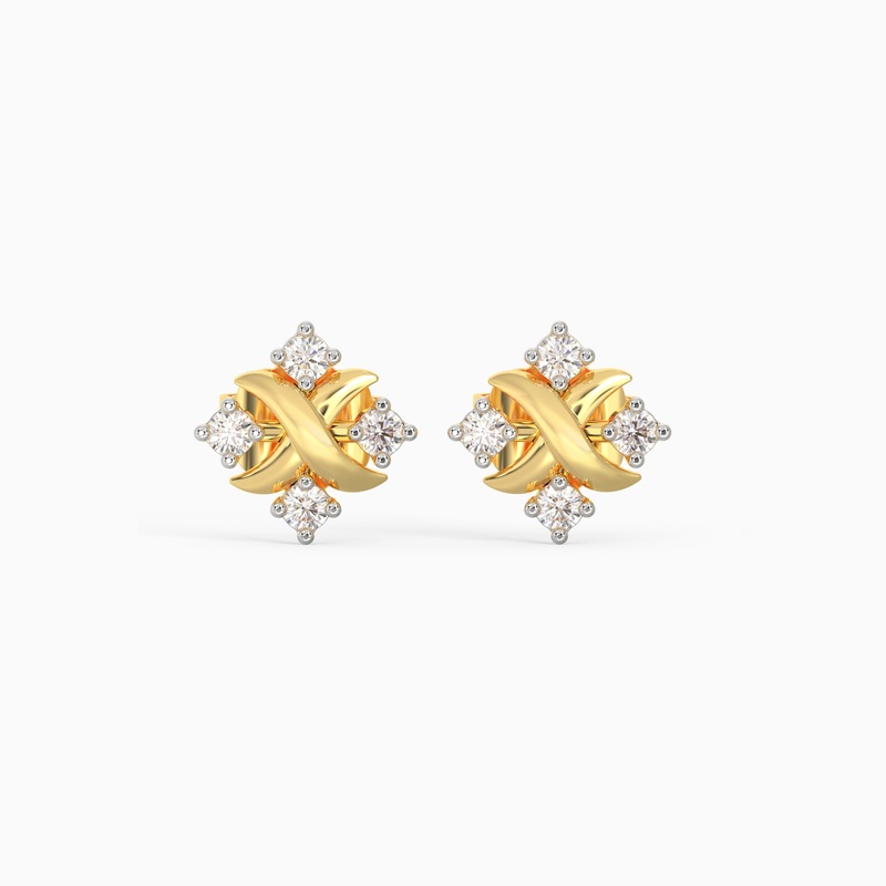 Gold Classic Glow Diamond Stud Earrings
