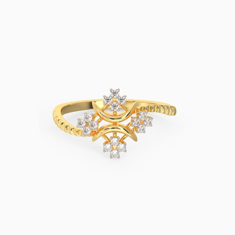 Gold Floral Delight Diamond Ring