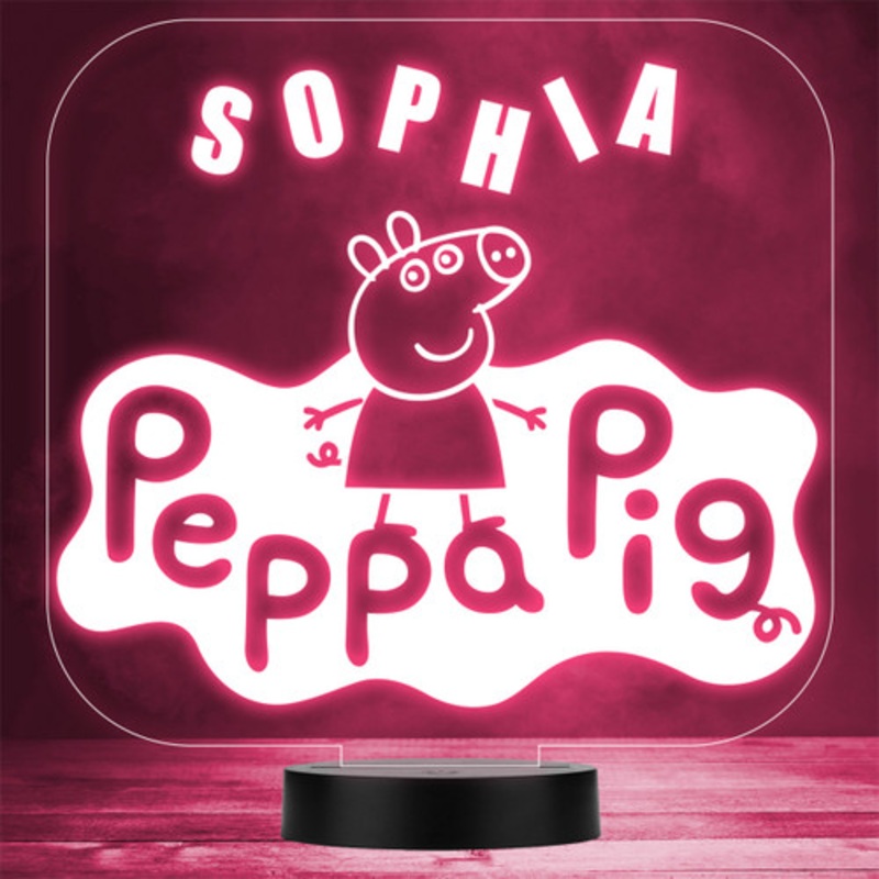 Peppa Pig Logo Kids Tv Character Cartoon LED Personalised Gift Night Light – The Card Zoo