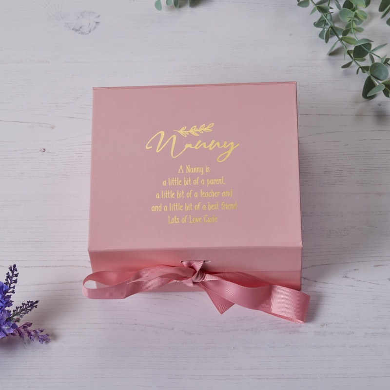 Personalised Nanny Pink Gift Box With Sentiment