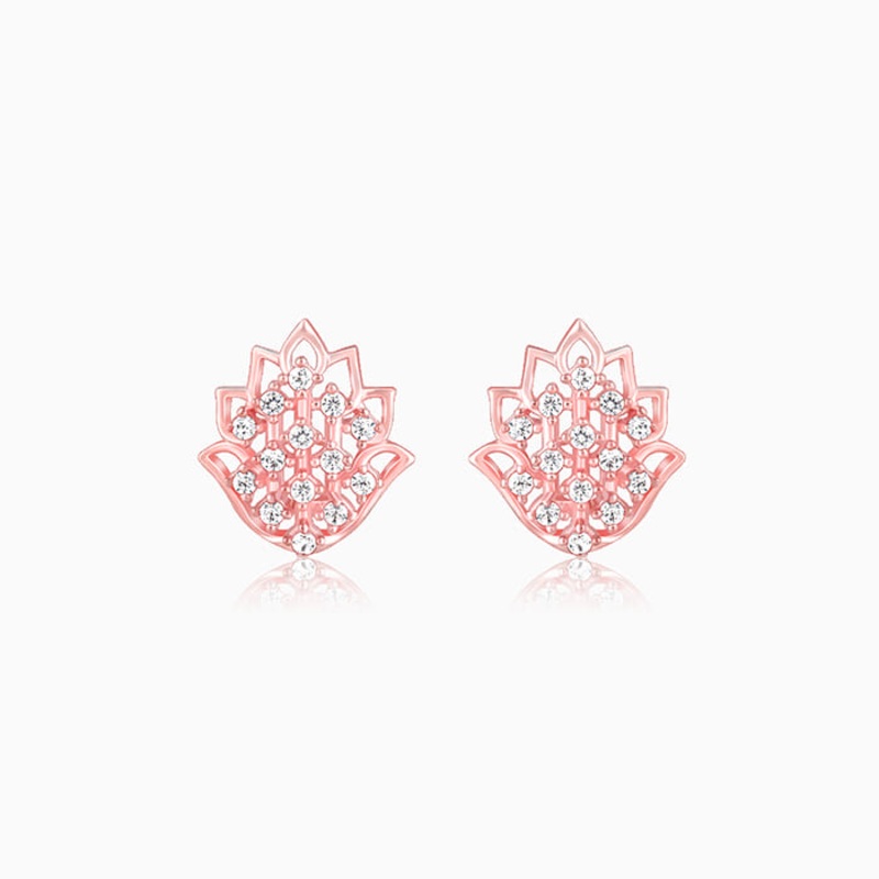 Rose Gold Lotus Radiance Earrings