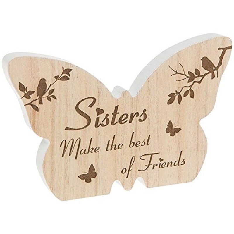 Sister Gift – Butterfly wooden plaque with sentiment