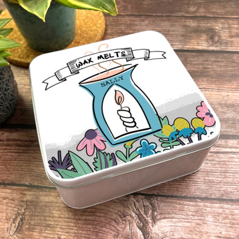 Square Wax Melts Burner Candle Personalised Tin – The Card Zoo