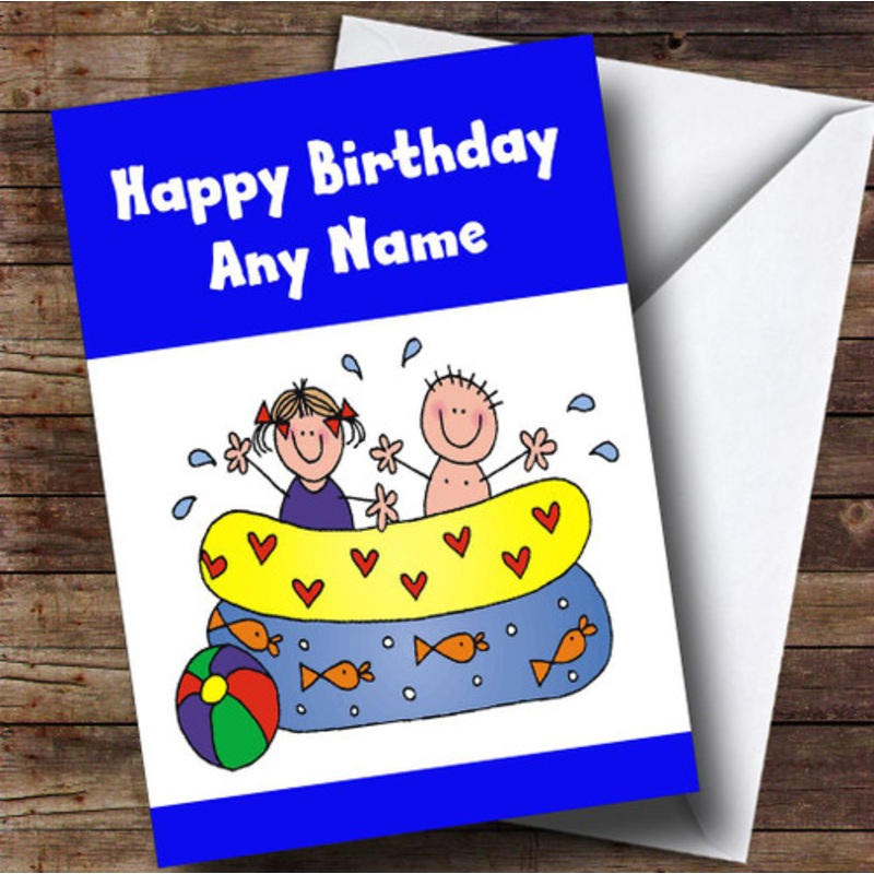 Swimming And Splashing Personalised Children’s Birthday Card – The Card Zoo