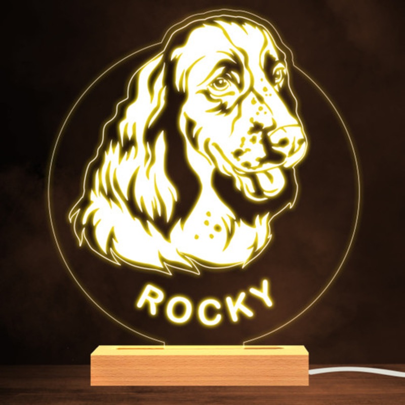 English Springer Spaniel Dog Pet Warm Lamp Personalised Gift Night Light – The Card Zoo