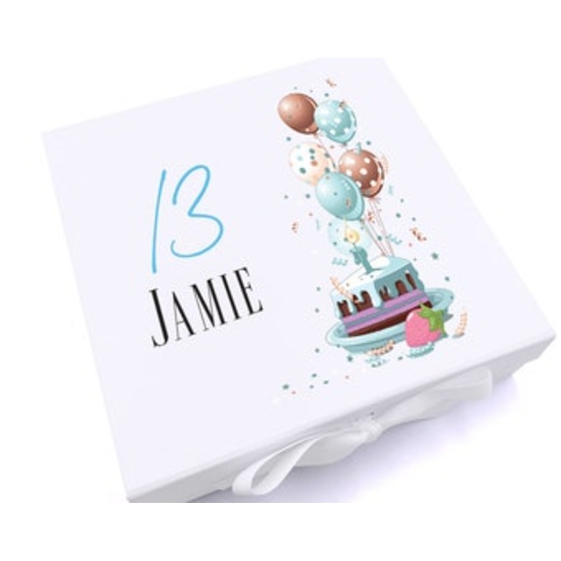 Personalised 13th Birthday Gifts For Him Keepsake Memory Box
