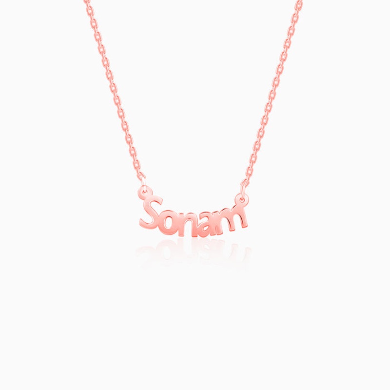 Rose Gold Personalised Name in Bold Necklace