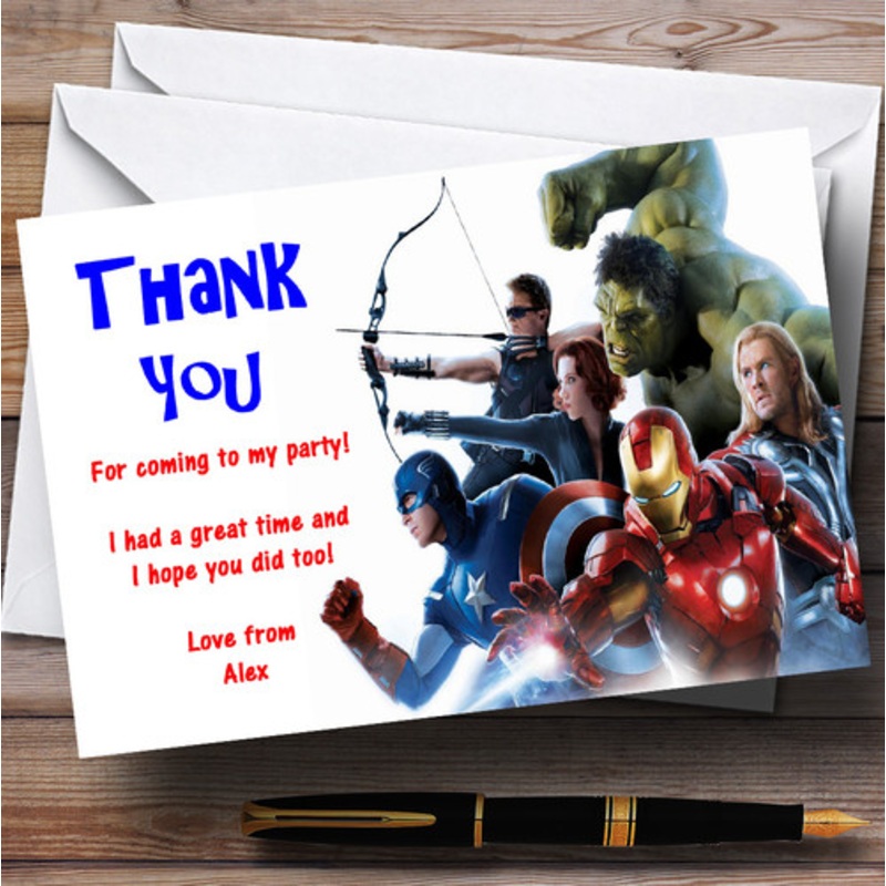 The Avengers Superheroes Personalised Children’s Party Thank You Cards – The Card Zoo