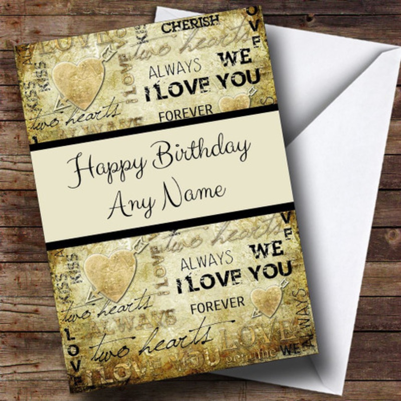Stripe and I Love You Romantic Personalised Birthday Card – The Card Zoo