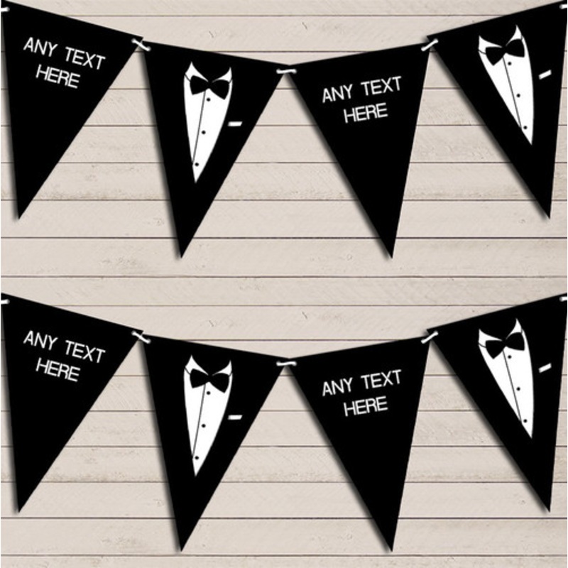 Tuxedo Black Tie Ball Prom James Bond Birthday Bunting Garland Party Banner – The Card Zoo