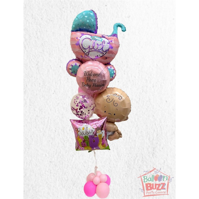 Welcome Baby Girl Bouquets with Base