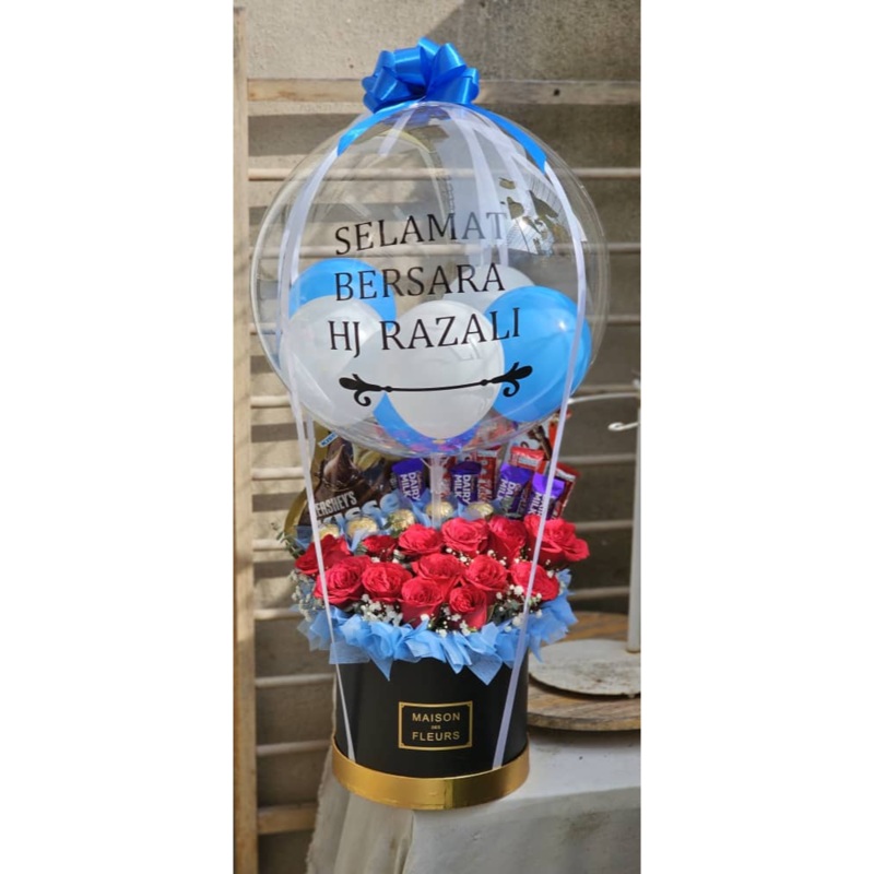 Balloon Box with Roses (Bentong Delivery Only)