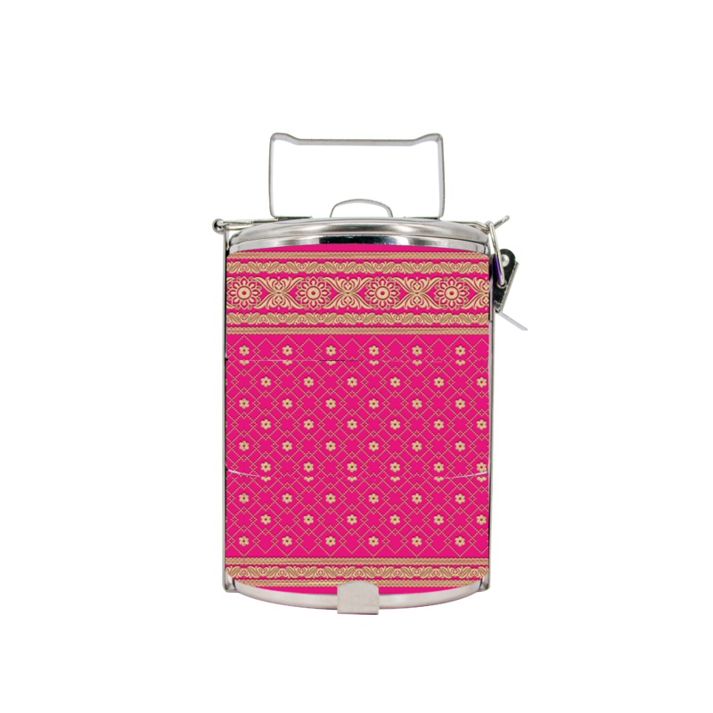 BDARI Tiffin Carrier – Indian Saree Hot Pink (Nationwide Delivery)