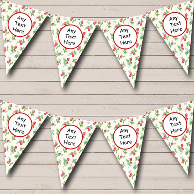 Cream Strawberry Personalised Birthday Party Bunting – The Card Zoo