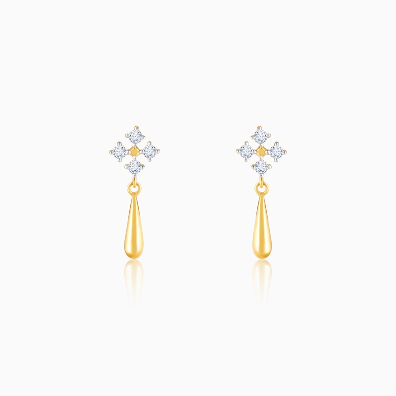Gold Dazzling Drop Diamond Earrings