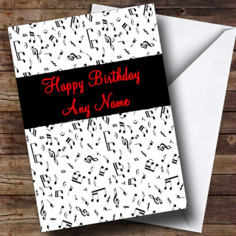 Music Notes Personalised Birthday Card – The Card Zoo