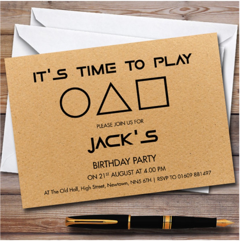 Squid Game Business Card Personalised Birthday Party Invitations – The Card Zoo